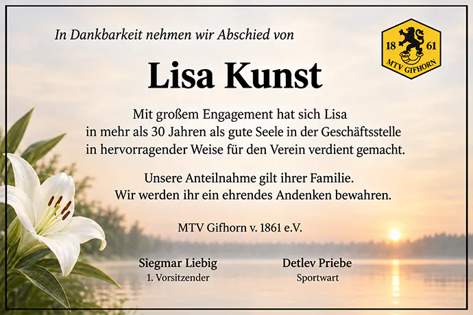 Traueranzeige für Lisa Kunst